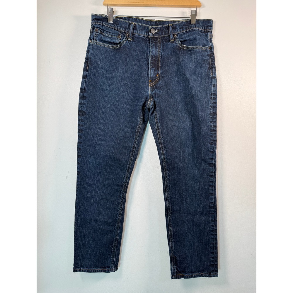Levi's 541 Athletic Taper Jeans Men Fits 35x28 Dark Wash Stretch Chore Work Blu